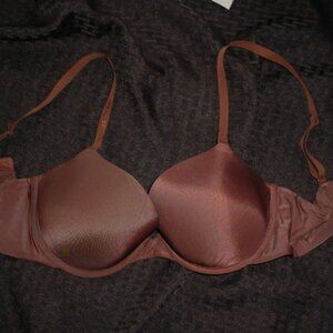 VICTORIAS SECRET The Nakeds Lined Demi brown Bra 36B